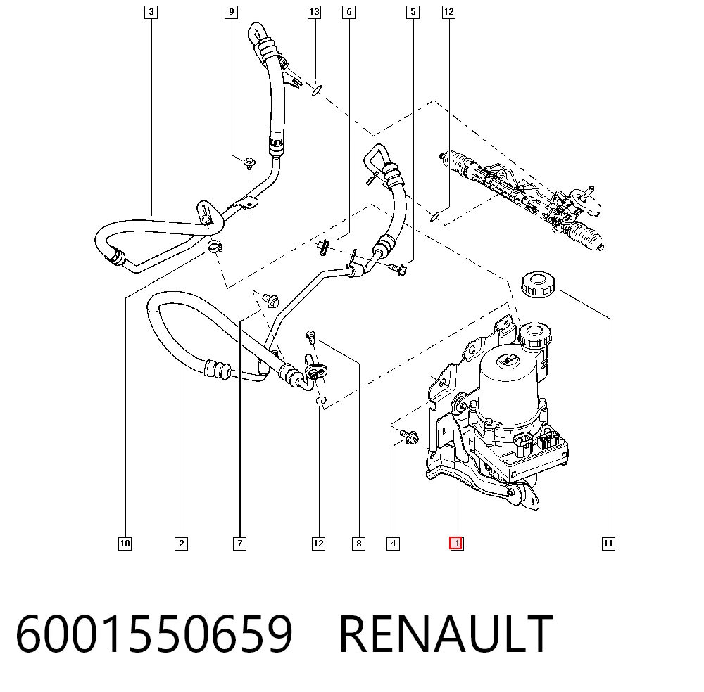 Pompa wspomagania hydraulicznego kierownicy do Renault DUSTER I HS