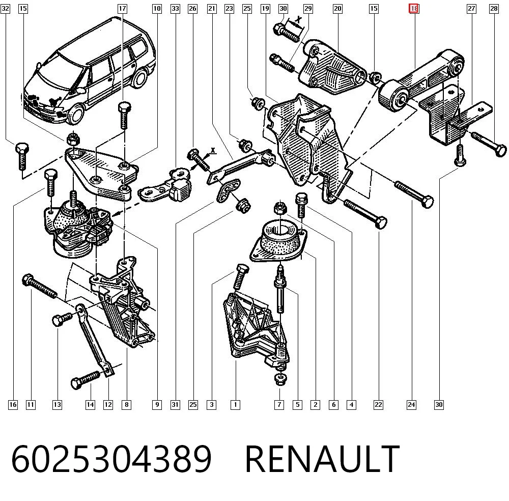  Poduszka (podpora) silnika tylna Renault Espace 3