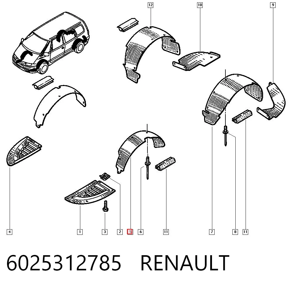 Nadkole błotnika przedniego lewe do Renault Espace III JE