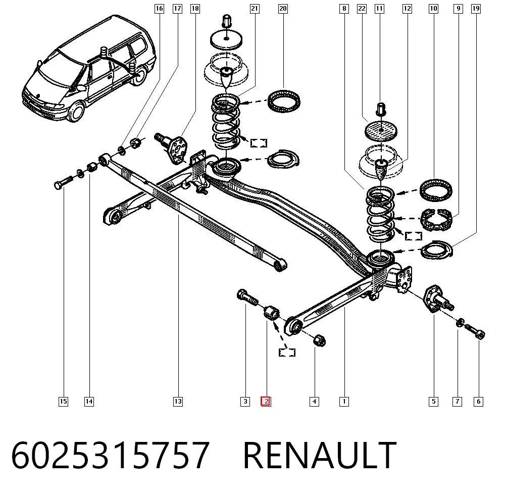 6025315757 Renault (RVI) Silentblock tylnej belki