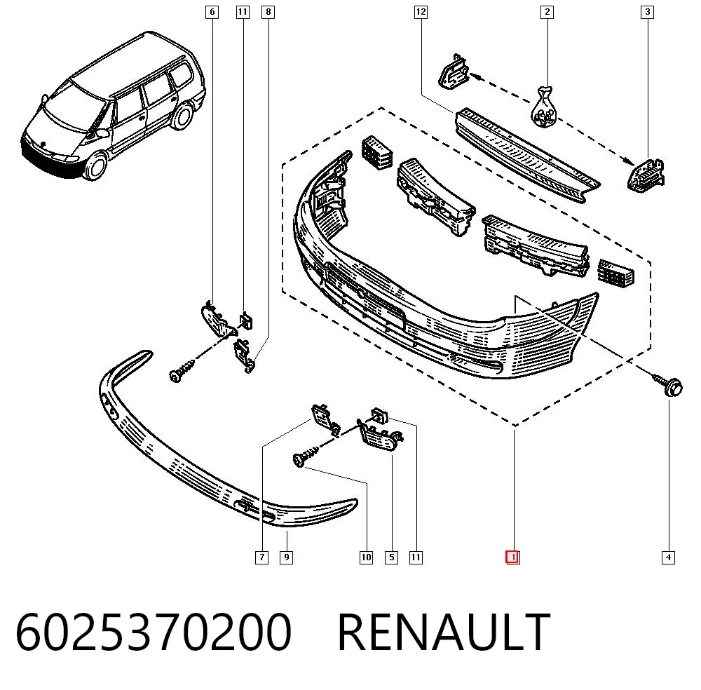 Zderzak przedni do Renault Espace III JE