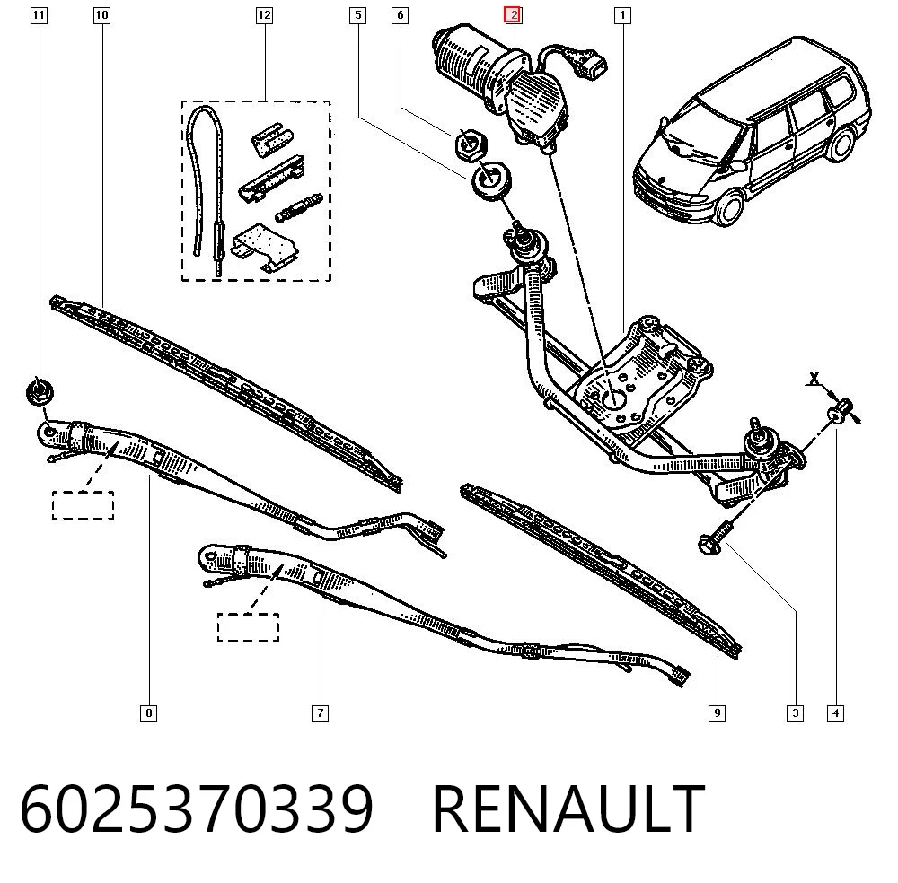 Silniczek wycieraczki szyby przedniej do Renault Espace III JE