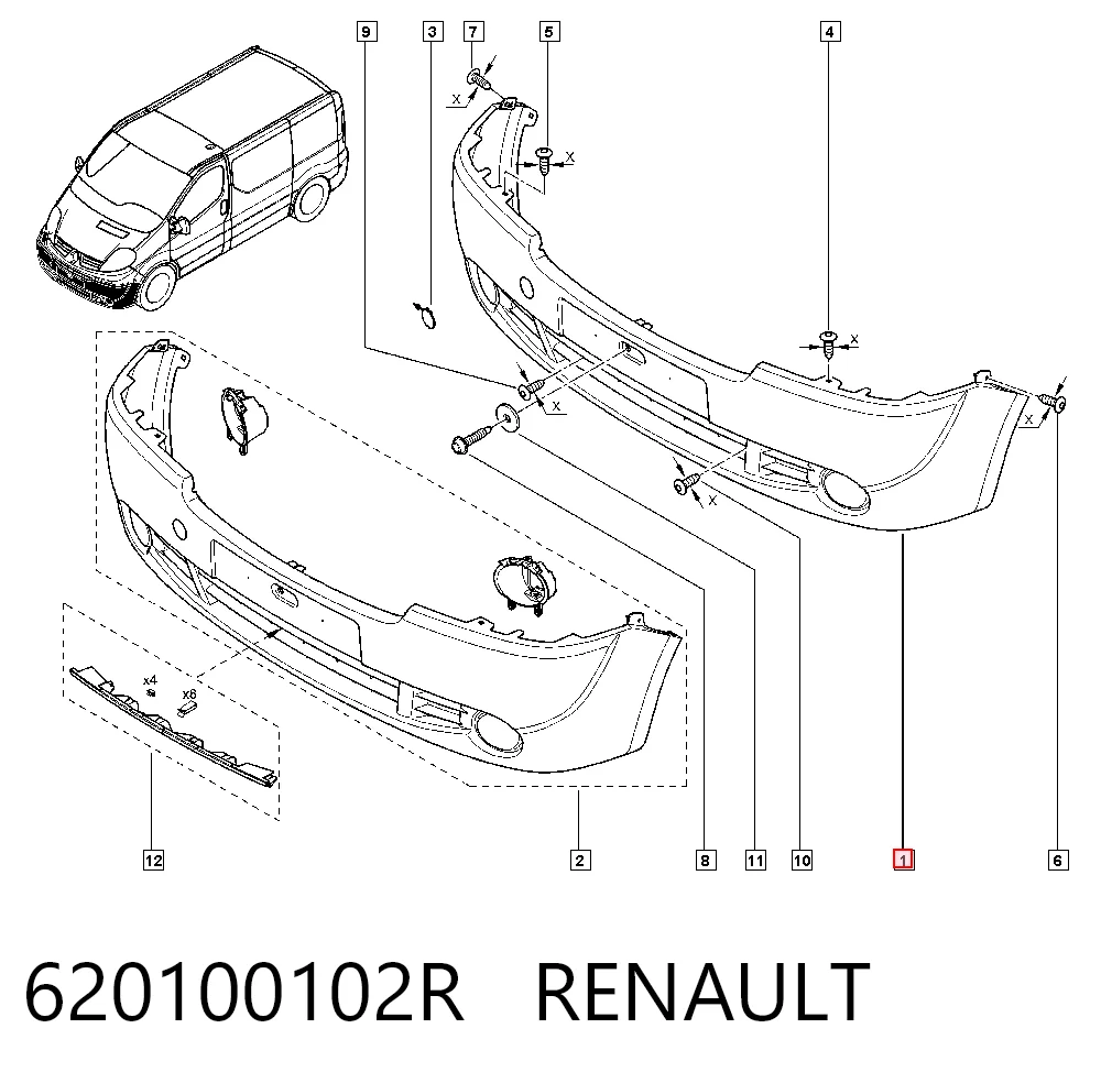 Zderzak przedni do Renault Trafic II FL