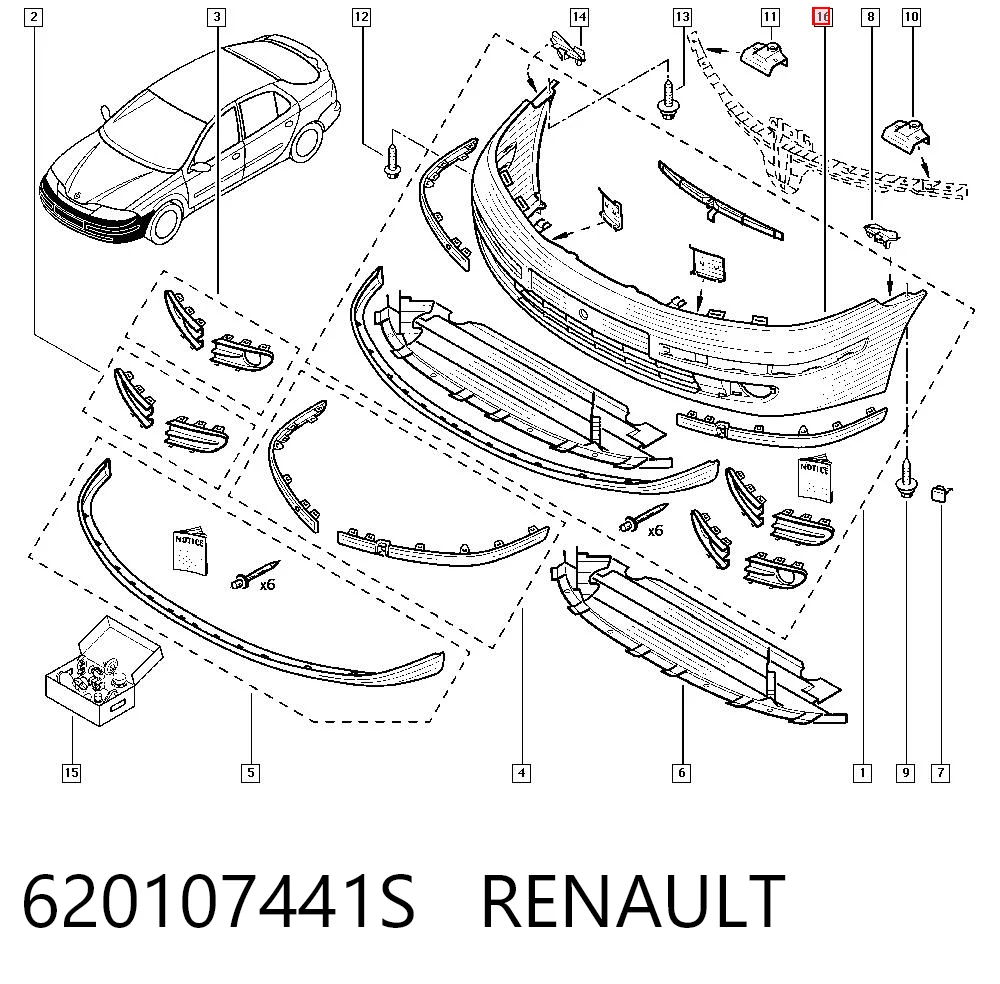 Zderzak przedni do Renault Laguna II KG0, KG1