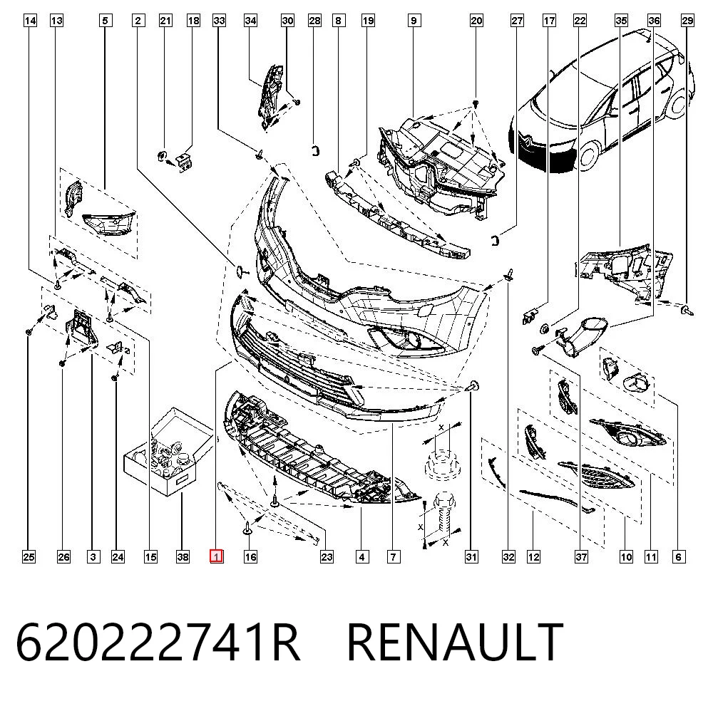 Zderzak przedni do Renault Scenic GRAND IV R9