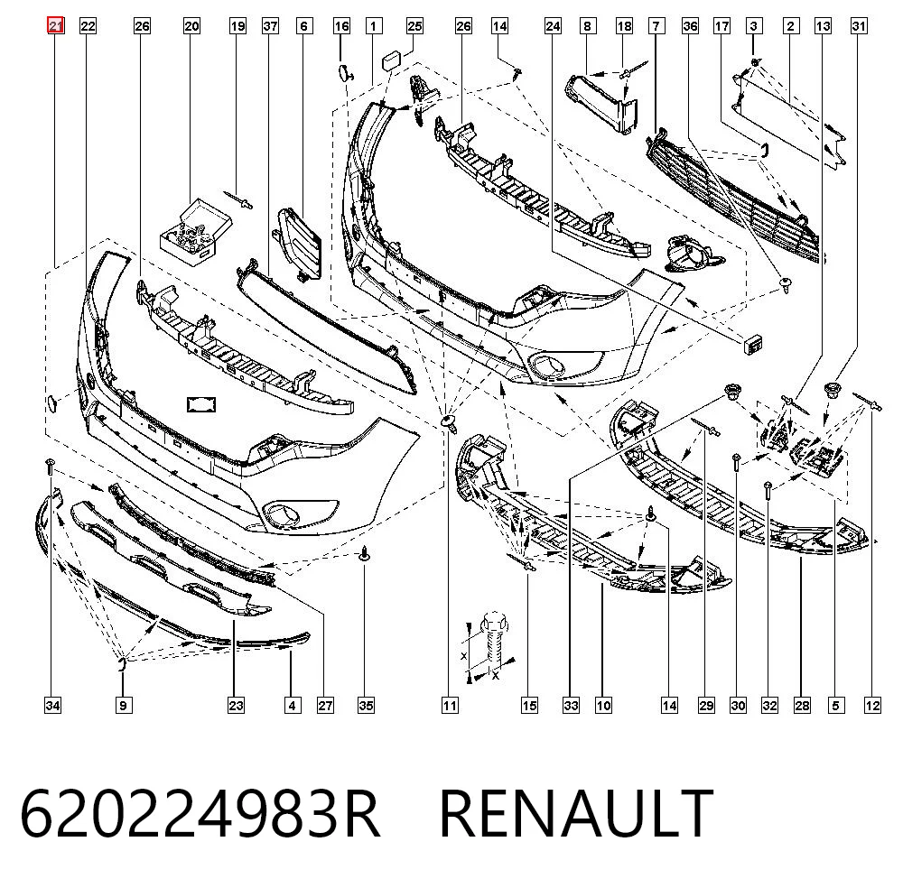 Zderzak przedni Renault LODGY minivan (JS) (2012 - 2026) cena, od 84,65 USD
