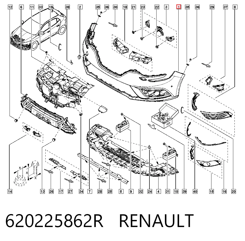 Kupić Zderzak przedni Renault Megane IV K9A, K9M, K9N w dobrej cenie
