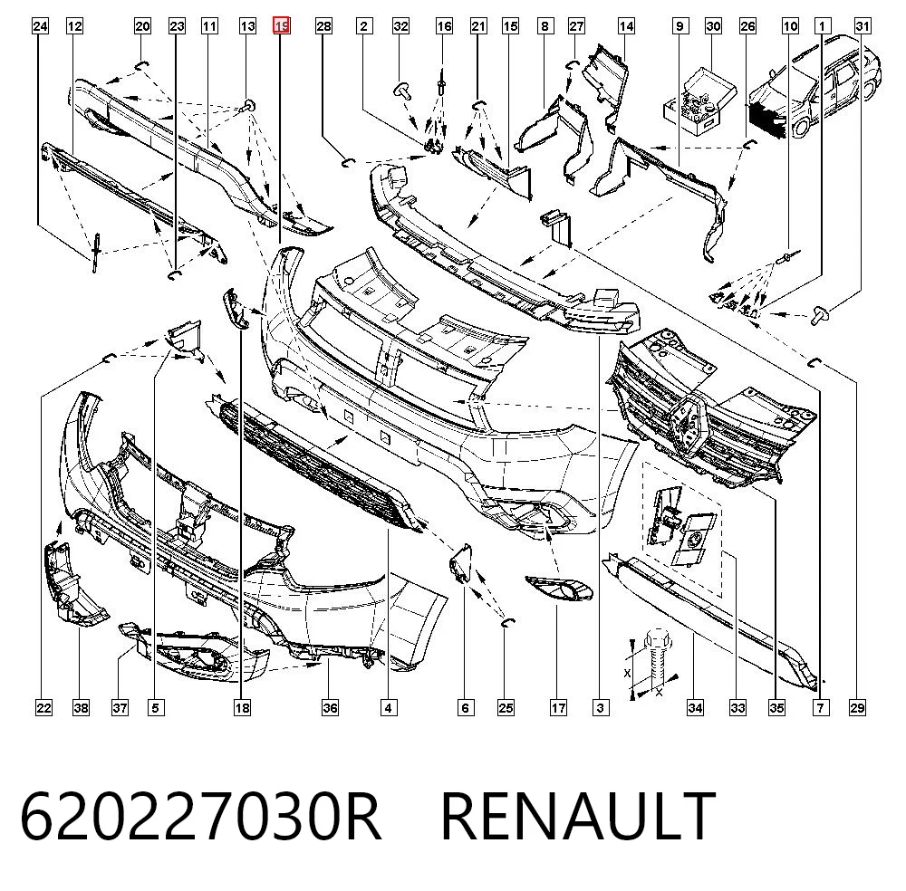 Zderzak przedni do Renault DUSTER HM