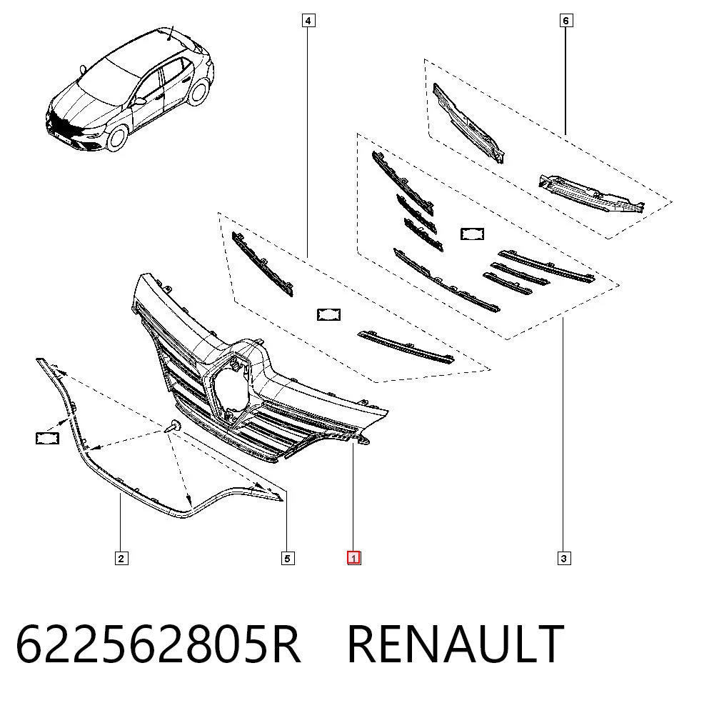 Atrapa chłodnicy do Renault Megane IV K9A, K9M, K9N