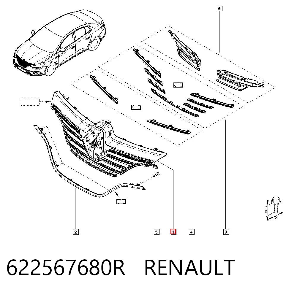 Atrapa chłodnicy Renault Megane IV kombi (K9A, K9M, K9N) (2016 - 2026) cena, od 49,23 USD