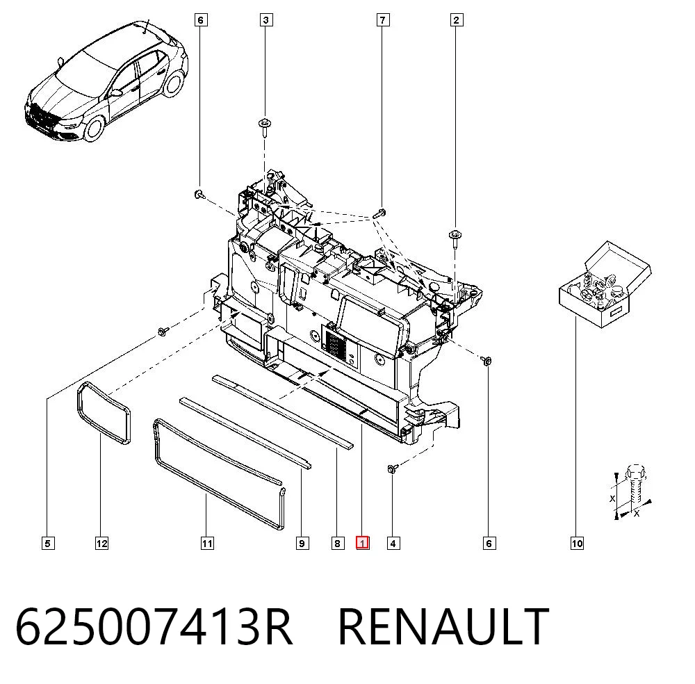 Osłona chłodnicy kompletna (panel mocowania reflektorów) Renault Megane IV kombi (K9A, K9M, K9N) (2016 - 2026) cena, od 154,48 USD