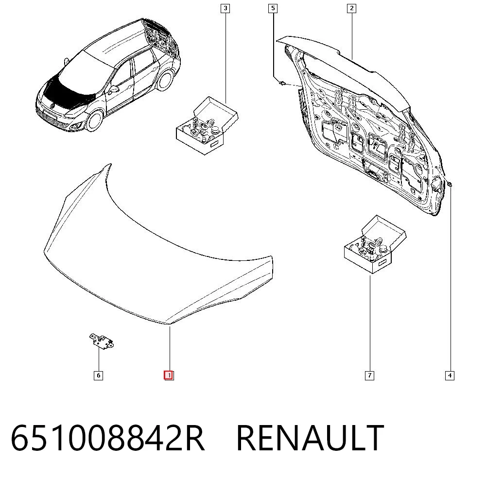 Maska silnika Renault Scenic GRAND III minivan (JZ0, JZ1) (2009 - 2016) cena, od 216,23 USD
