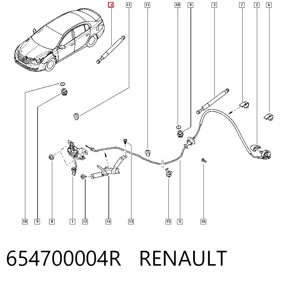  Amortyzator maski Renault Latitude 
