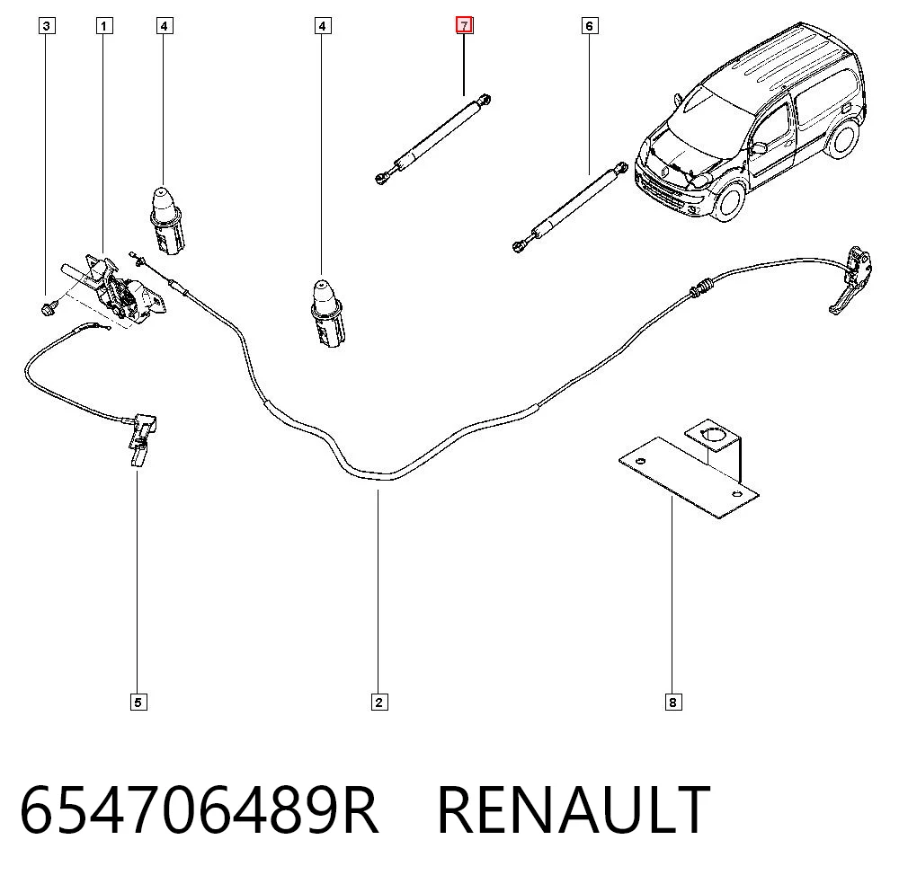 Amortyzator maski 654706489R Mercedes