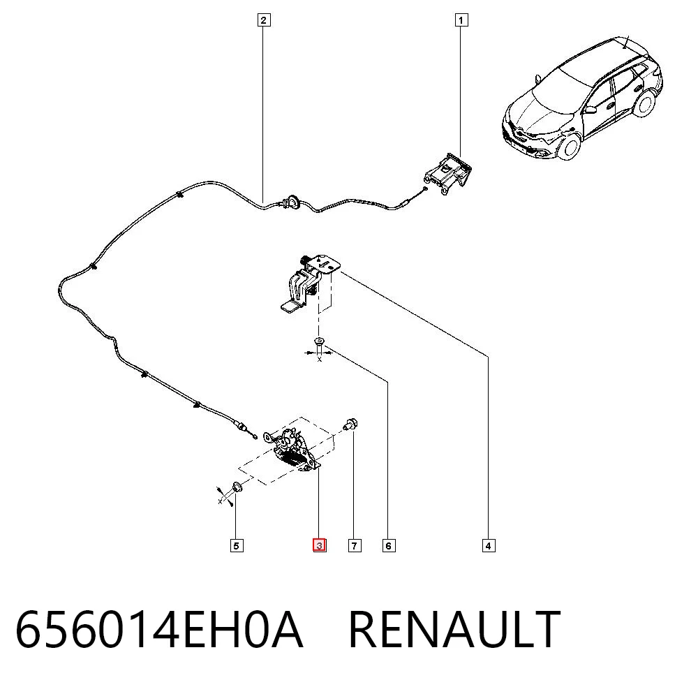 Zamek maski do Nissan Qashqai II J11