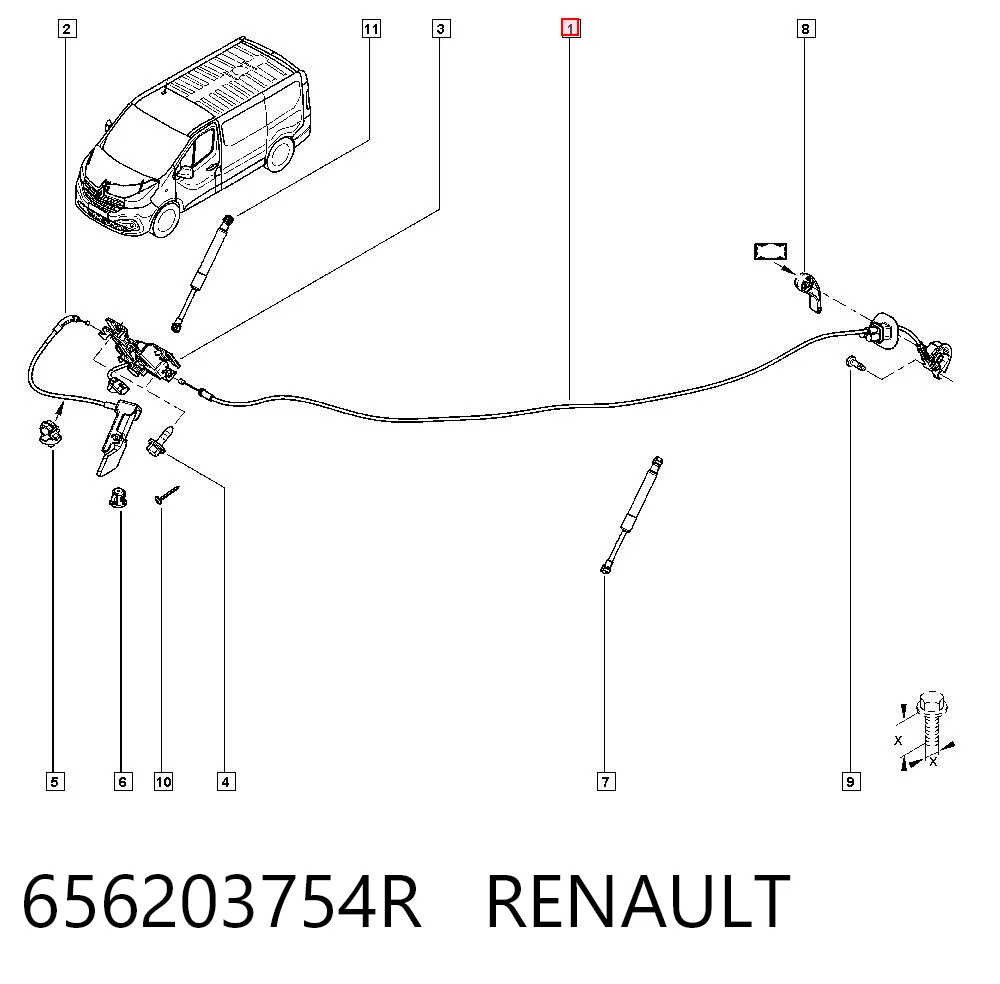 Kupić Linka otwierania maski Renault Trafic III w dobrej cenie