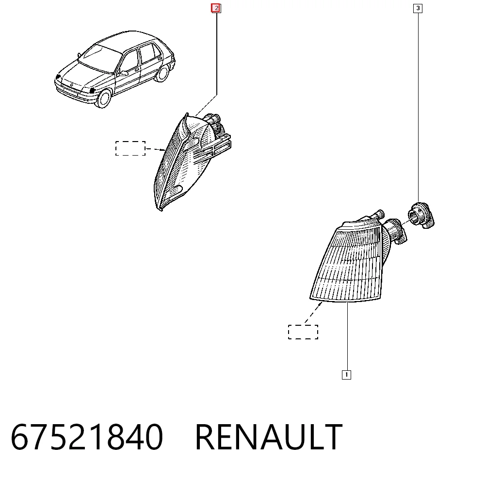 Kierunkowskaz prawy do Renault Clio I BC57, 5357