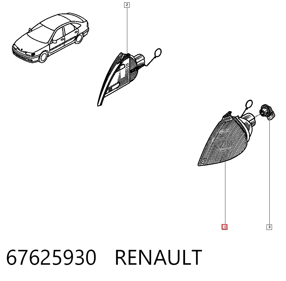 Kierunkowskaz lewy Renault Laguna II hatchback (BG0, BG1) (2001 - 2007) cena, od 23,84 USD