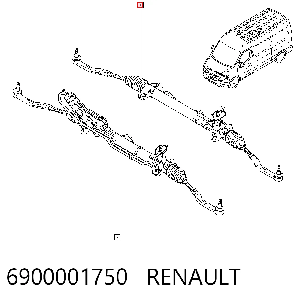 6900001750 Renault (RVI) Listwa kierownicza (maglownica)