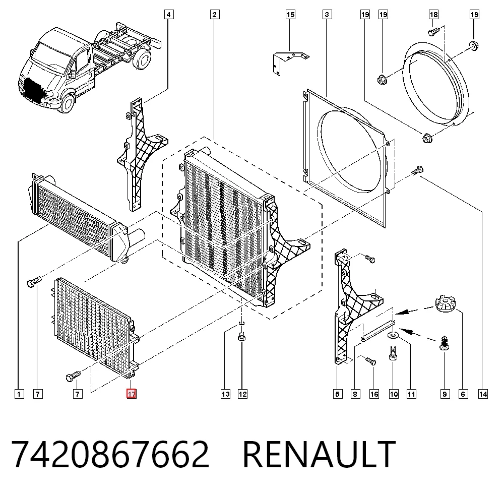 Do koszyka Chłodnica klimatyzacji Renault Trucks Mascott  FH