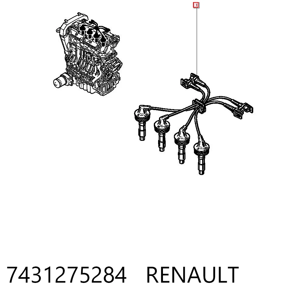 Zestaw przewodów wysokiego napięcia Renault Laguna I