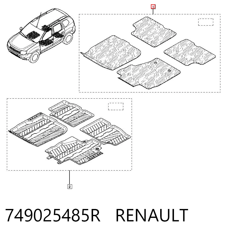 Kupić Dywaniki przód+tył, komplet Dacia Duster  HS w dobrej cenie