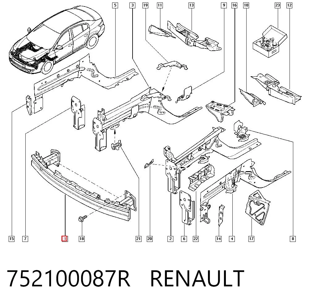 Kupić Wzmocnienie zderzaka przedniego Renault Fluence B3 w dobrej cenie