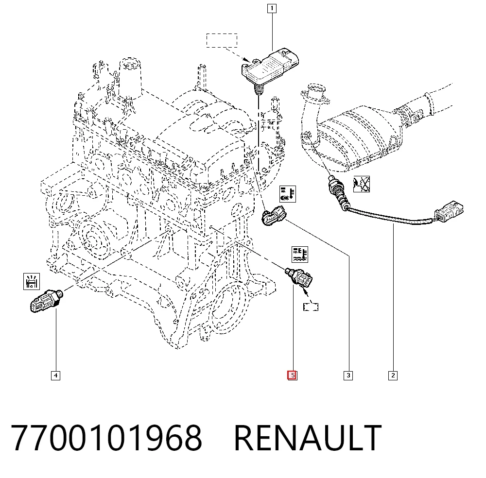 7700101968 Renault (RVI) Czujnik temperatury płynu chłodzącego