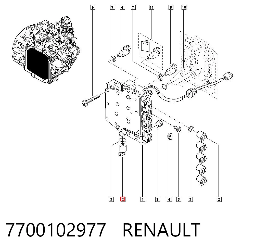 7700102977 Renault (RVI) Solenoid automatycznej skrzyni biegów
