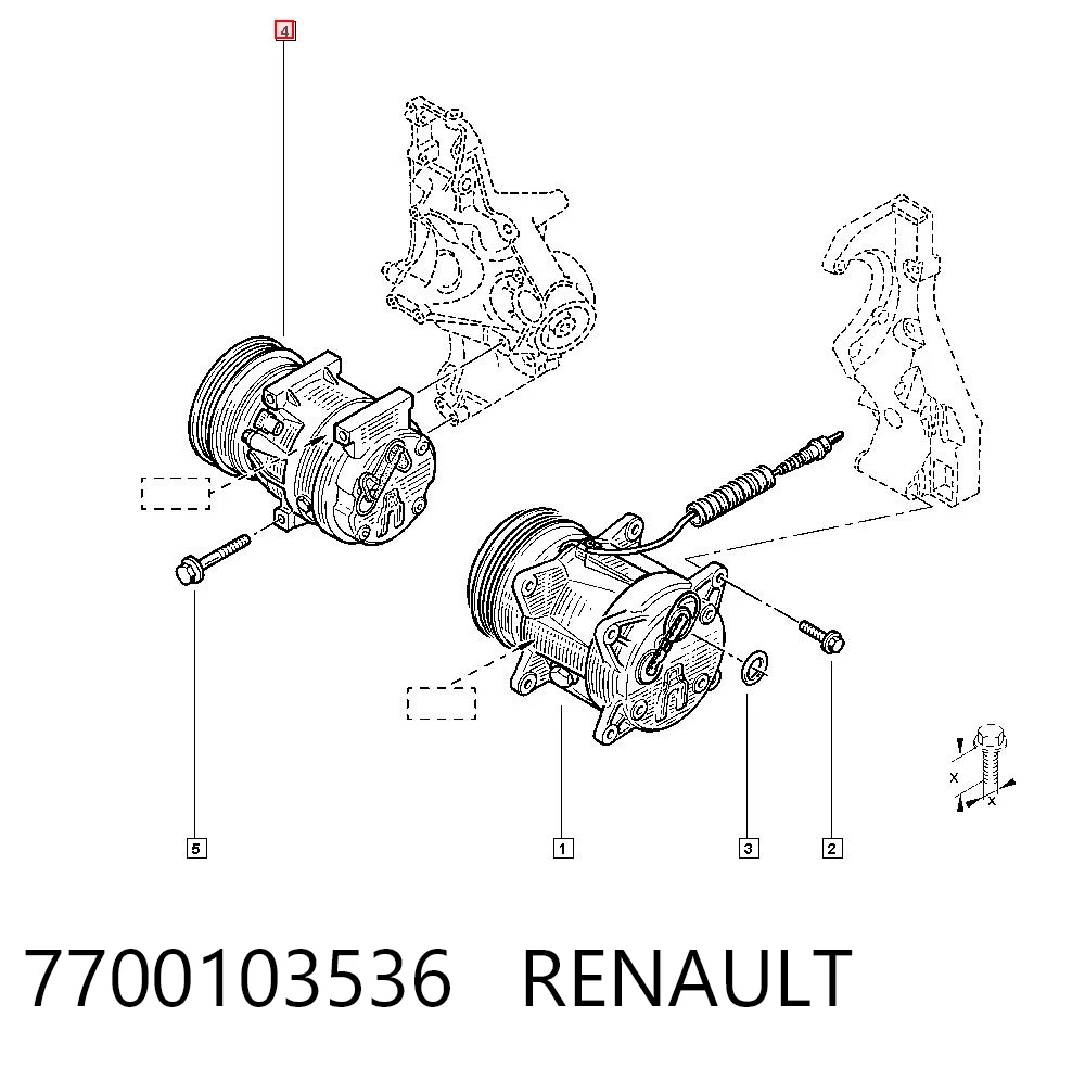 7700103536 Renault (RVI) Sprężarka klimatyzacji