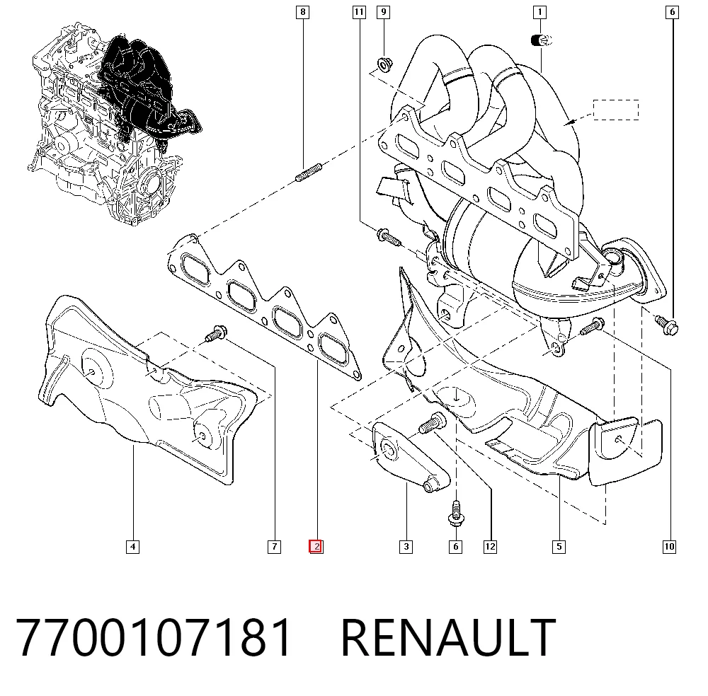 Uszczelka kolektora wydechowego do Renault Scenic I JA0, JA1, FA0