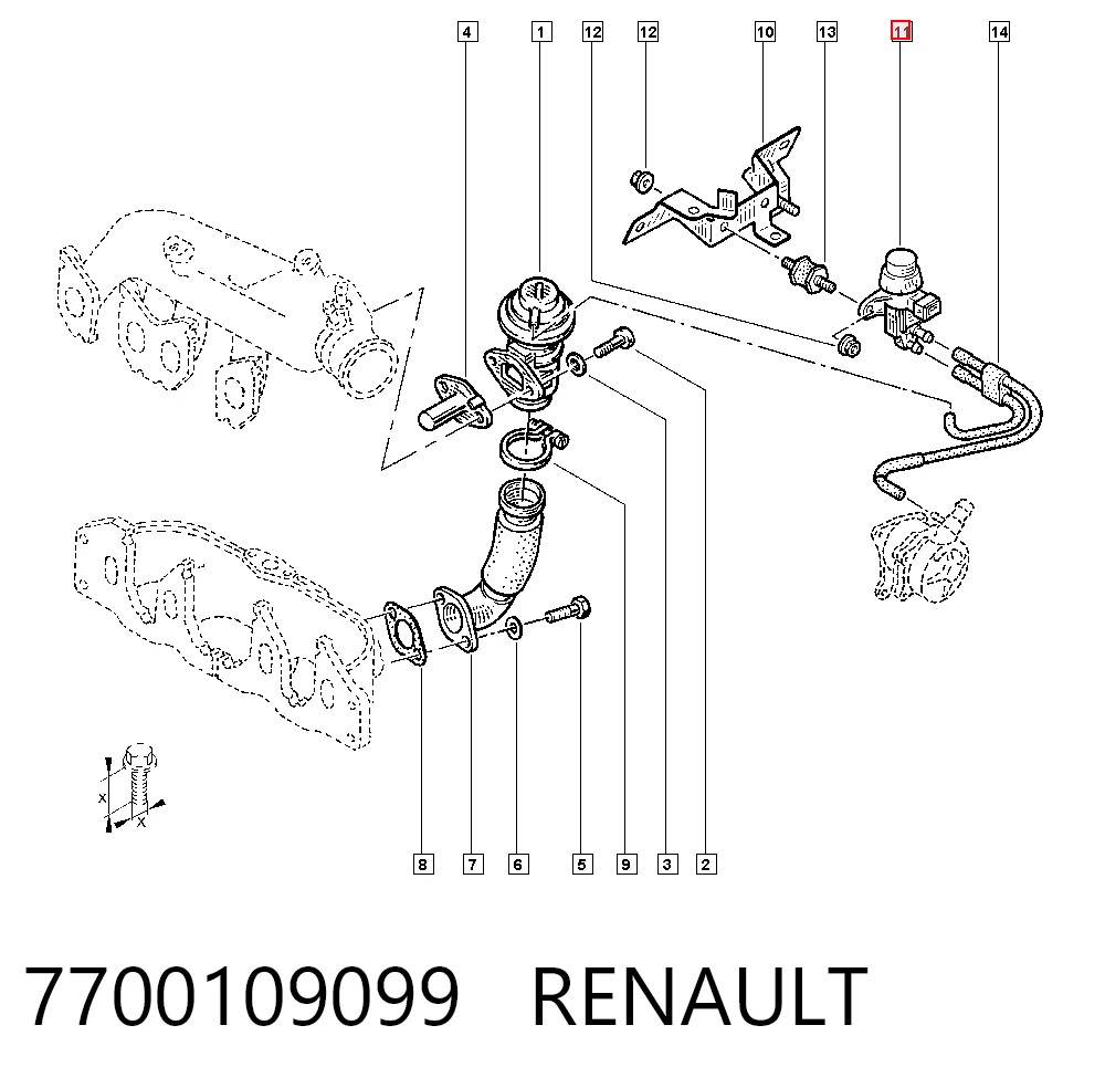 7700109099 Renault (RVI) Przetwornik ciśnienia (solenoid) doładowania