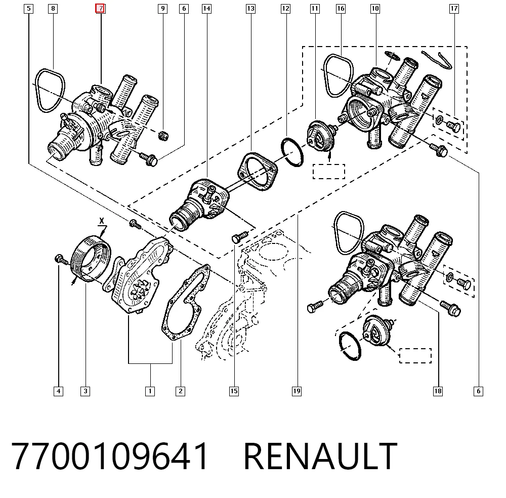 Obudowa termostatu do Renault Espace III JE