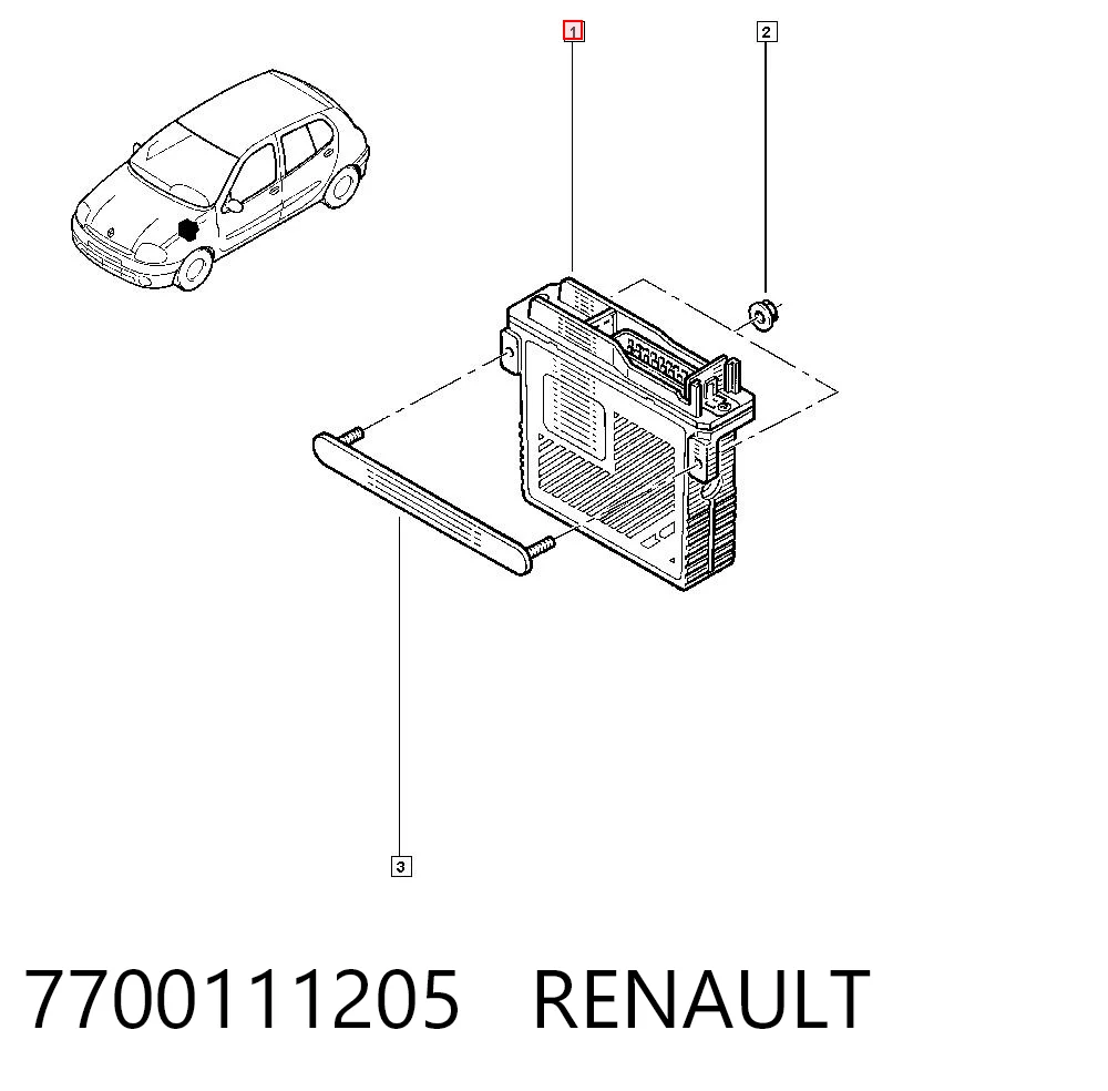 Sterownik silnika Renault Kangoo I minivan (KC0, KC1) (1998 - 2008) cena, od 34,05 USD