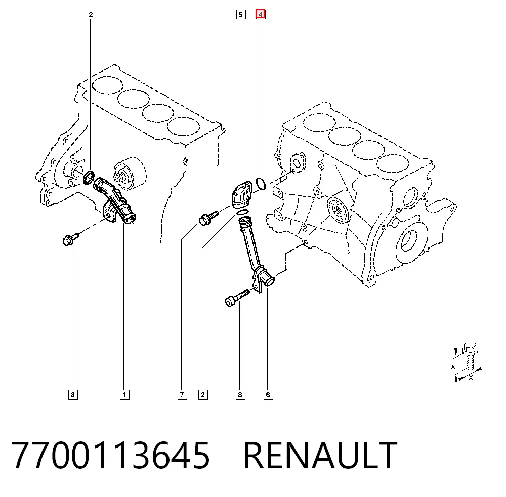 Kołnierz układu chłodzenia (trójnik) Renault Laguna II
