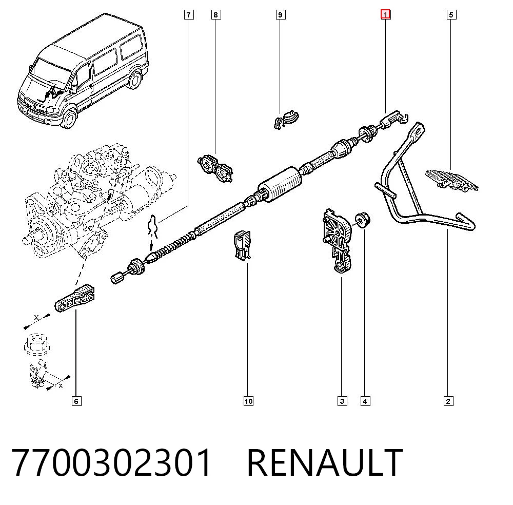 Linka gazu do Renault Master JD, ND
