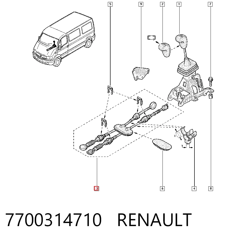 Linka dźwigni zmiany biegów podwójna Akkussan F4R003AKN cena, od 54,23 USD
