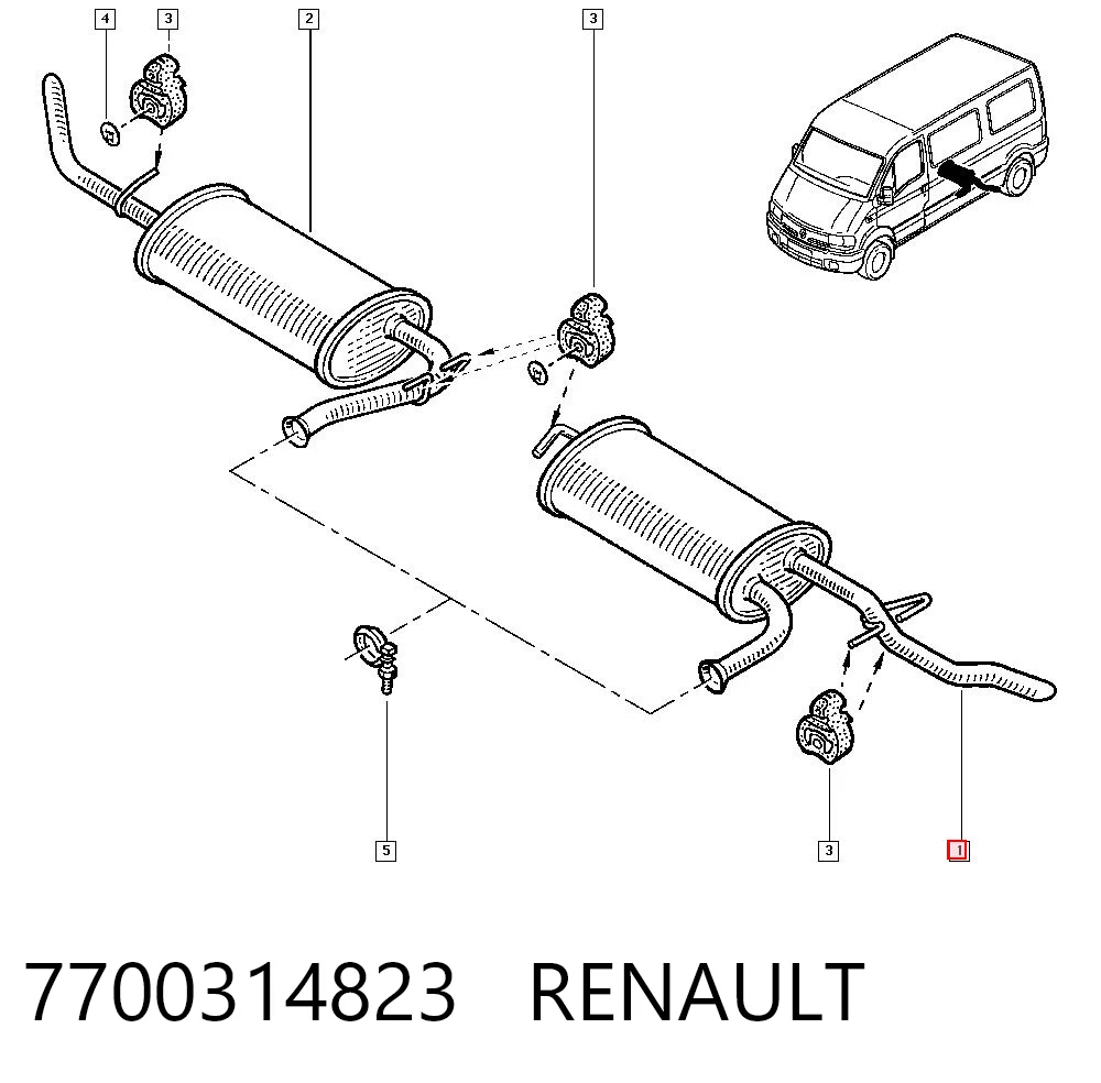 Tłumik, tylna część Renault Master II