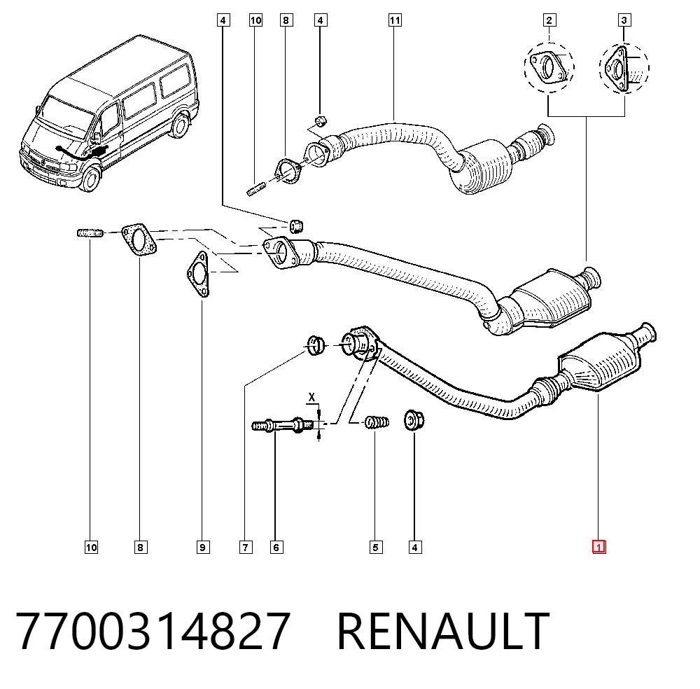 Konwerter-katalizator do Renault Master II JD, ND