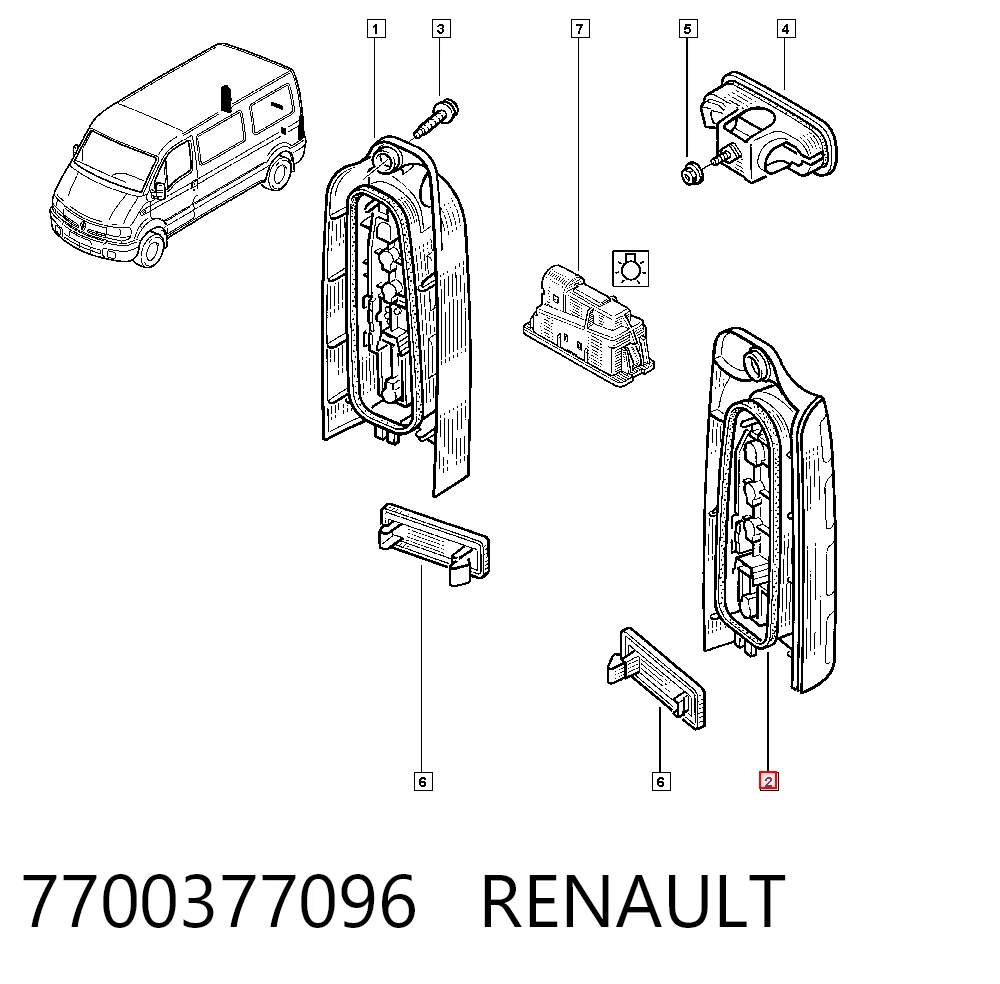 Do koszyka Lampa zespolona tylna lewa Renault Trucks Mascott  FH