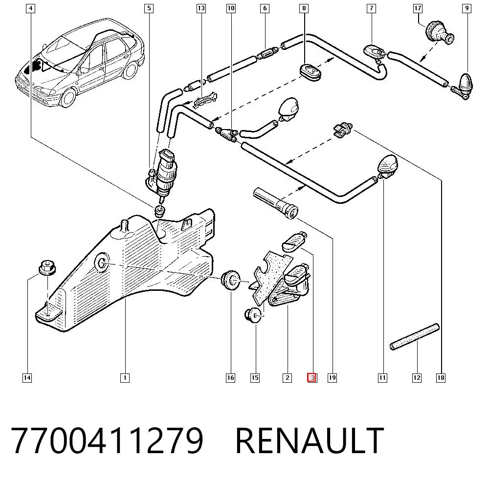  Korek zbiornika spryskiwacza Renault Scenic 1