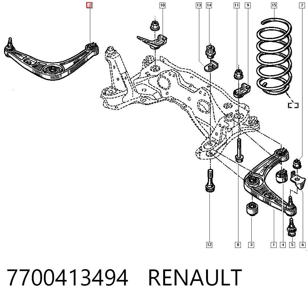 Wahacz zawieszenia przedniego dolny prawy Renault Laguna I hatchback (B56, 556) (1993 - 2002) cena, od 80,06 USD