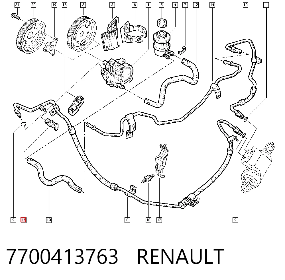 7700413763 Renault (RVI) Czujnik pompy wspomagania