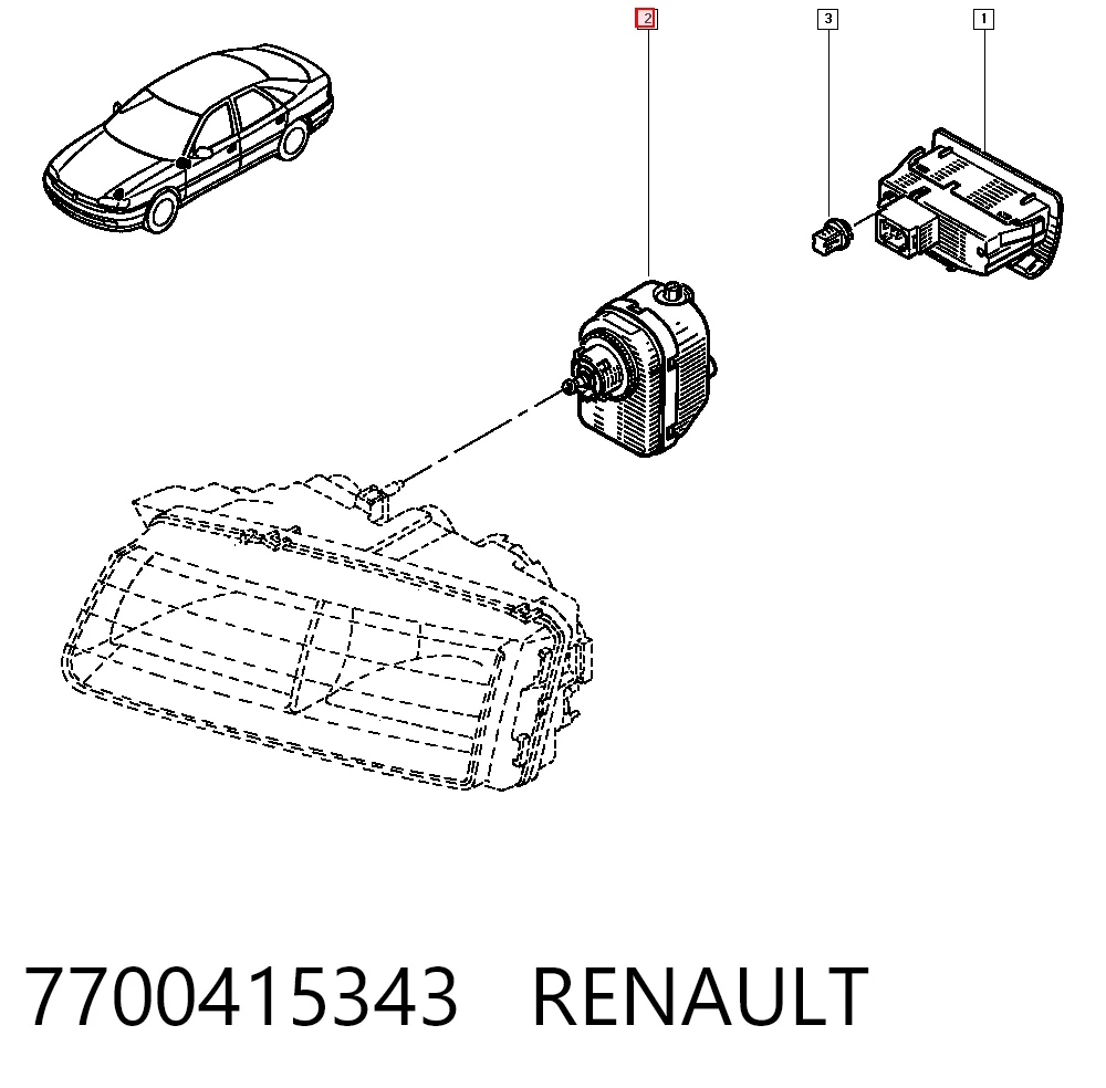 Korektor swiatel do Renault Laguna I B56, 556
