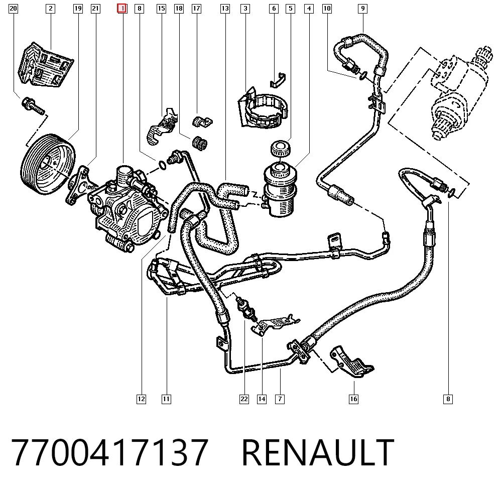 7700417137 Renault (RVI) Pompa wspomagania hydraulicznego kierownicy