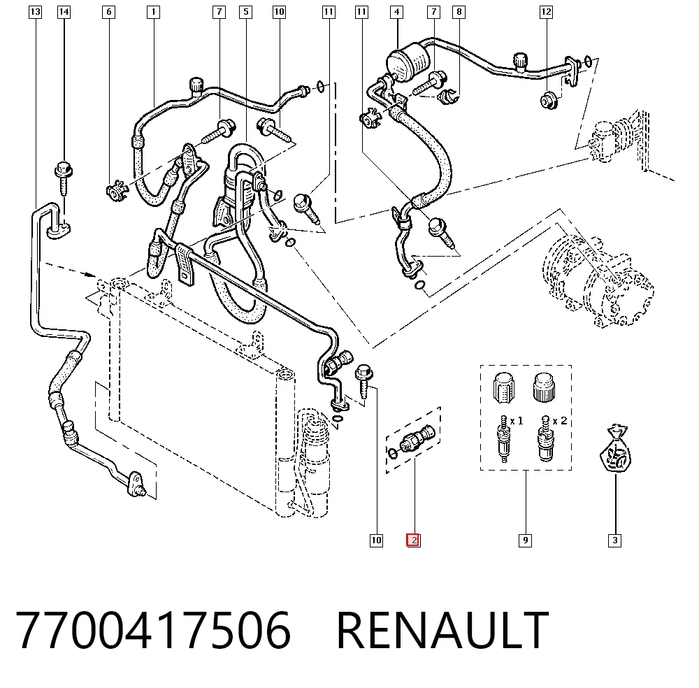 7700417506 Renault (RVI) Czujnik ciśnienia bezwzględnego klimatyzacji