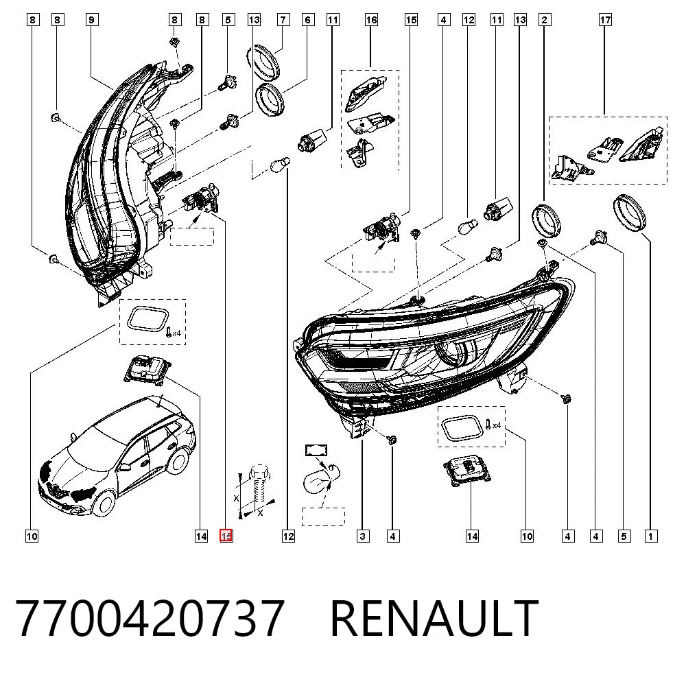 Korektor swiatel Renault Scenic II minivan (JM0, JM1) (2003 - 2009) cena, od 47,67 USD