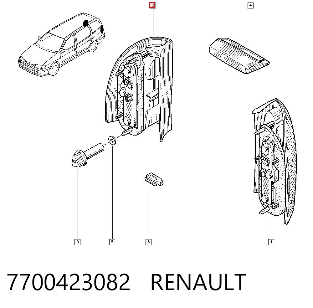 Lampa zespolona tylna prawa do Renault Megane I KA0, KA1