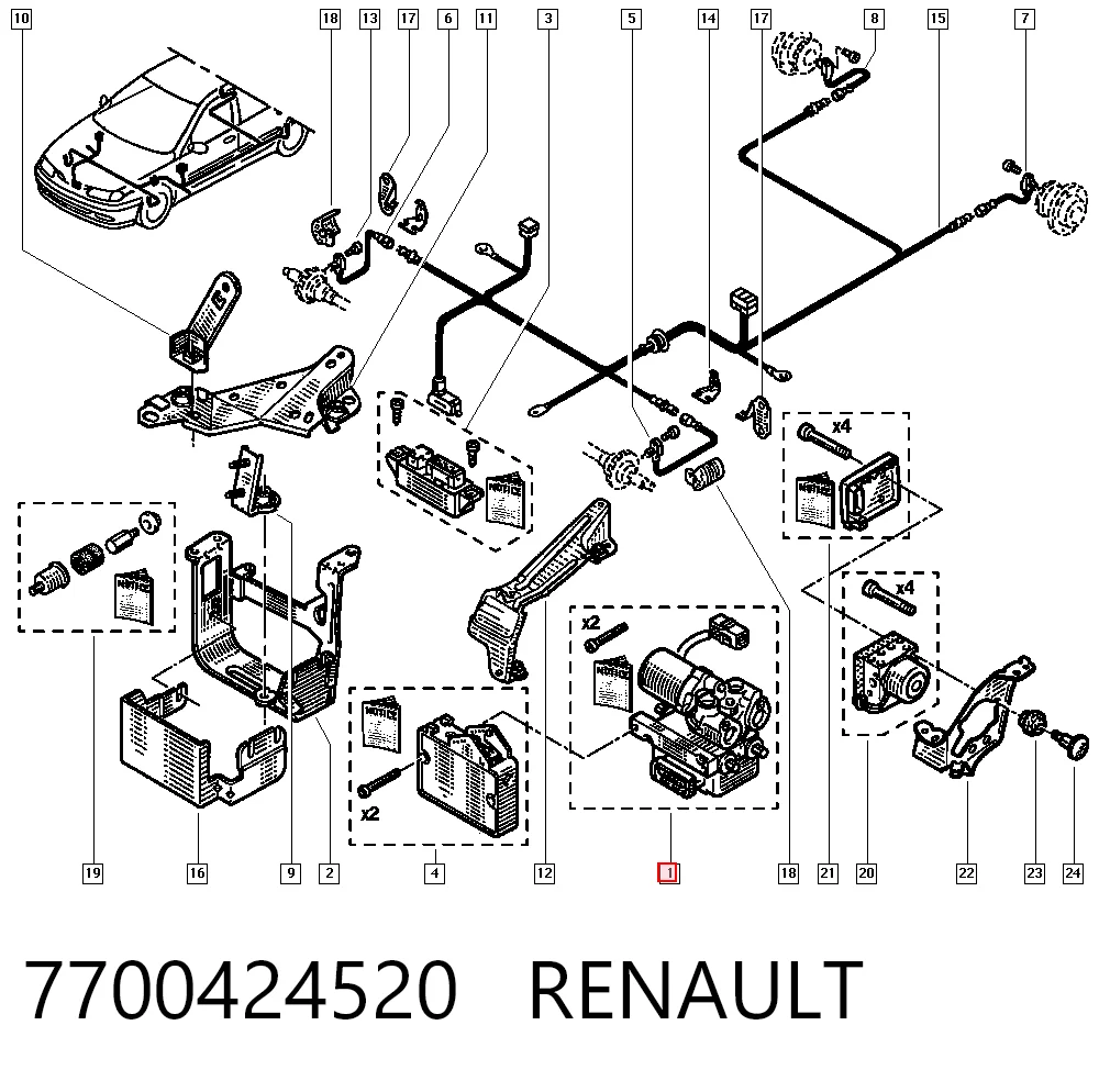 Sterownik ABS  hydrauliczny do Renault Laguna I B56, 556