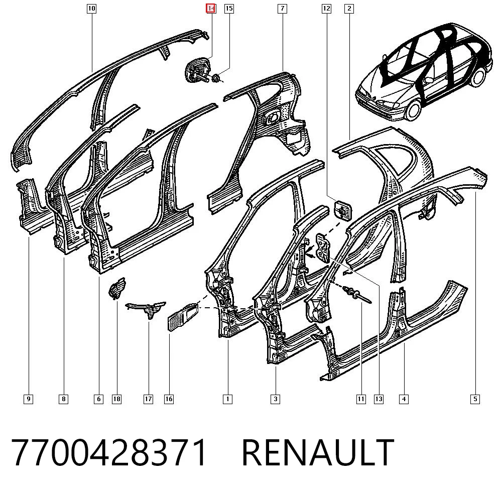 Klapka wlewu paliwa Renault Scenic I